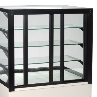 Back sliding doors CUBE 1000, inner, black – left and right (set)