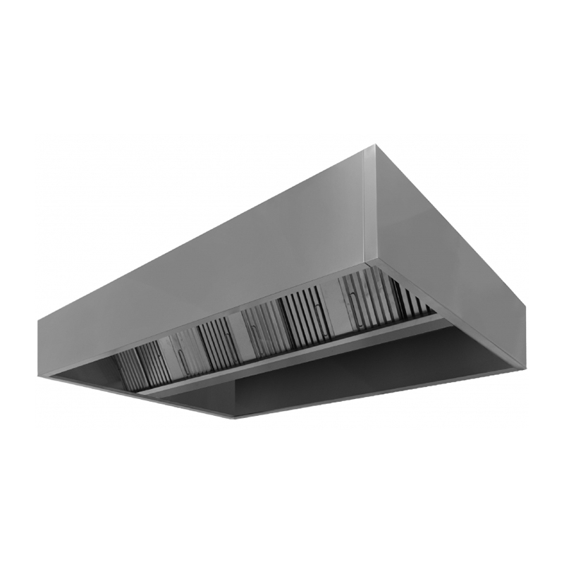 Ceiling mounted exhaust hood with filters