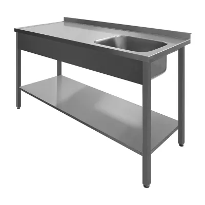 Stalai su plautuve ir lentyna