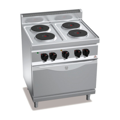 4 round plate electric stove with a convection oven "Bertos" HIGH POWER E7P4+FE1