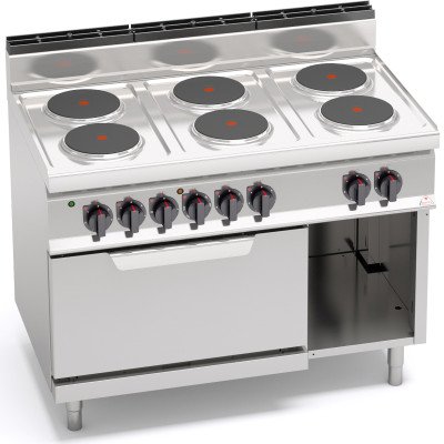 6 round plate electric stove with oven „Bertos“ HIGH POWER E7P6+FE