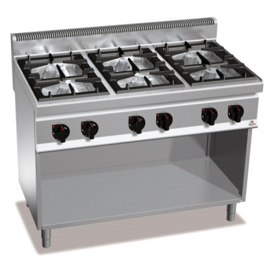 6-burner gas stove "Bertos" HIGH POWER G7F6M