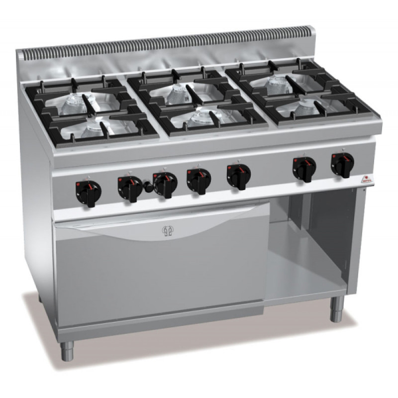 6-burner gas stove with Gas oven "Bertos" HIGH POWER G7F6+FG1
