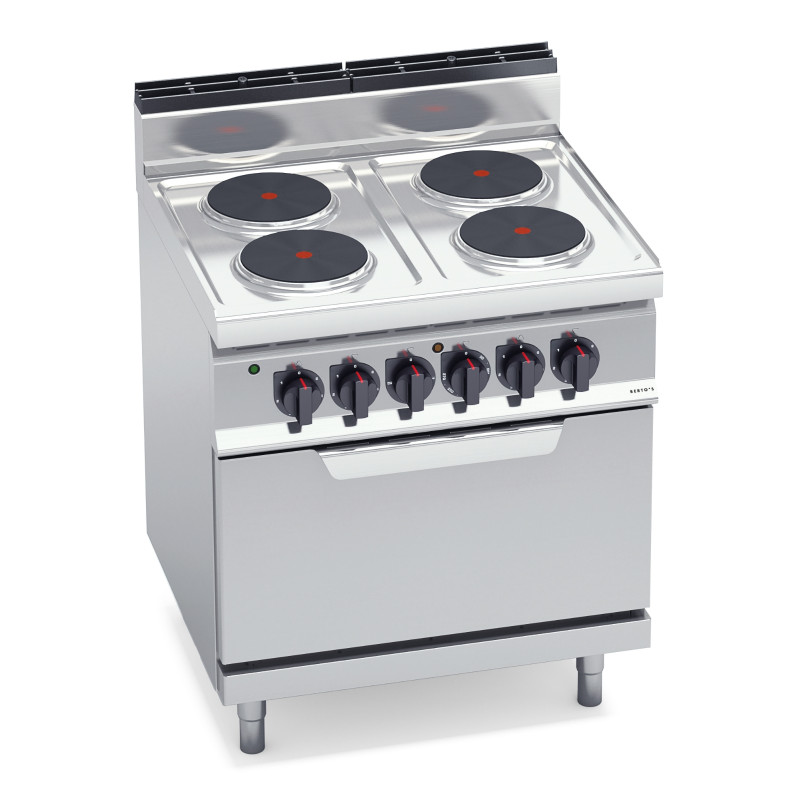 4 round plate electric cooker with oven „Bertos“ HIGH POWER E7P4+FE