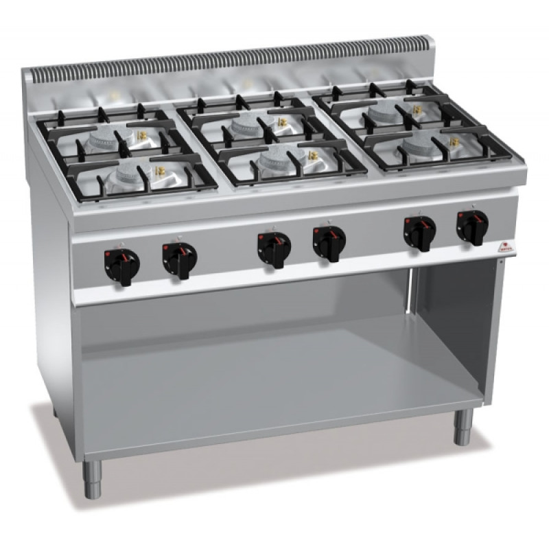 6-burner gas stove with cabinet "Bertos" ECO-POWER G7F6MPW