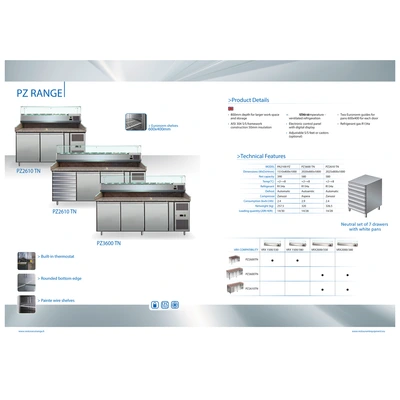 Pizza counter "Coolhead" PZ2610TN +VRX