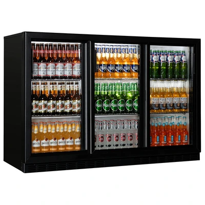 Bar refrigerator with three sliding doors „Coolhead“ BBC 330S, H900 mm