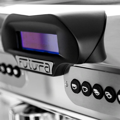 Programuojamas 2-jų grupių espresso kavos aparatas „Futura“ F100 Programuojamas 2-jų grupių espresso kavos aparatas „Futura“ F100
