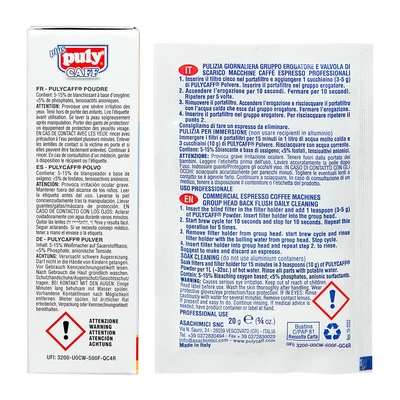 Espresso machine cleaner „Puly Caff Plus®“ Powder, 10 × 20 g Espresso machine cleaner „Puly Caff Plus®“ Powder, 10 × 20 g
