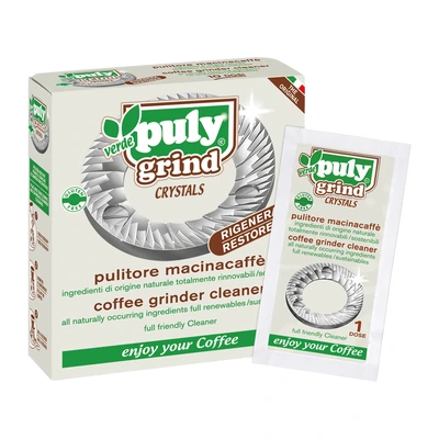 Coffee grinder cleaner „Puly Grind Crystals“, 10 × 15 g Coffee grinder cleaner „Puly Grind Crystals“, 10 × 15 g
