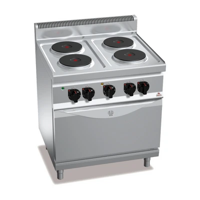 4 round plate electric stove with a convection oven "Bertos" HIGH POWER E7P4+FE1