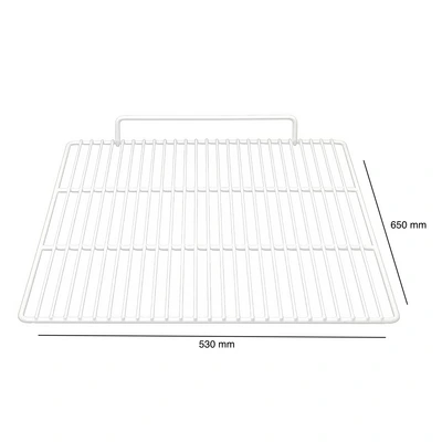 Šaldytuvo lentyna – baltu plastiku dengtos grotelės GN 2/1 (530x650 mm)
