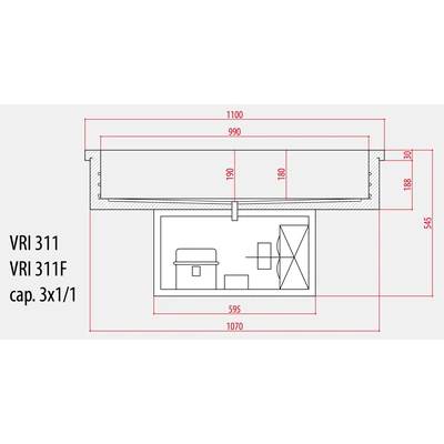 Integrated refrigerated Bain marie „Forcar“ VRI 311, 3x1/1 GN Integrated refrigerated Bain marie „Forcar“ VRI 311, 3x1/1 GN