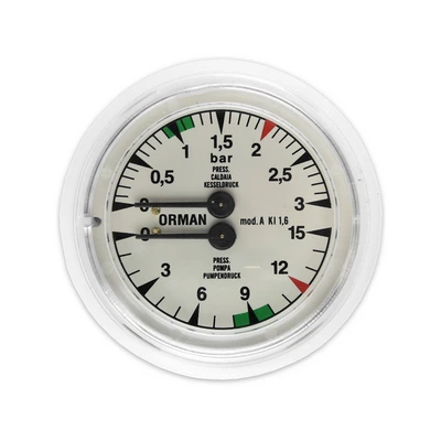 Dvigubos skalės manometras boilerio pompai „Astoria“ 4621112, Ø 63 mm