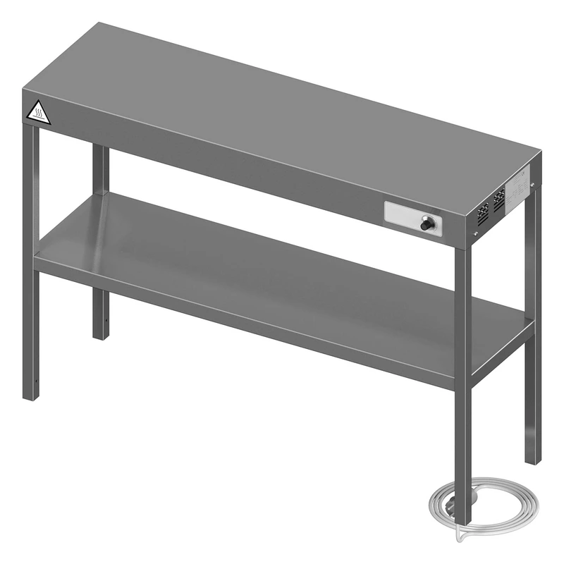 Подогреваемая двойная полка над столом, 150x30x70 см