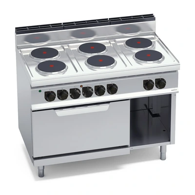 6-plate electric cooker with electric oven „Berto's“ HIGH POWER E7P6+FE