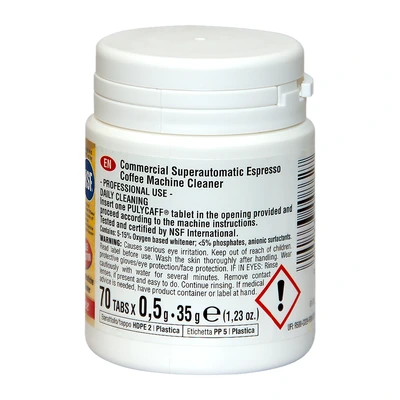 Superautomatic coffee machine cleaning tablets „Puly Caff Plus®“ Pastiglie, 70 × 0.5 g Superautomatic coffee machine cleaning tablets „Puly Caff Plus®“ Pastiglie, 70 × 0.5 g