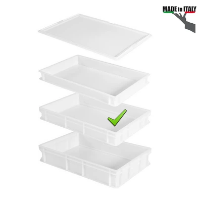 White Dough Box for Pizza Proofing and Storage „Genus dei“ 60x40x7 cm White Dough Box for Pizza Proofing and Storage „Genus dei“ 60x40x7 cm
