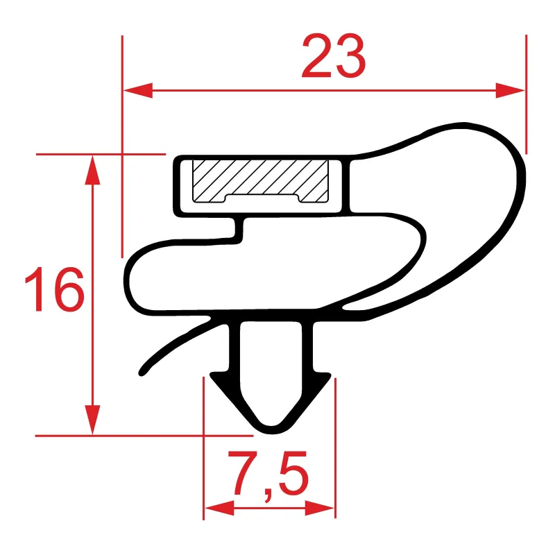 Дверной уплотнитель 610 × 480 мм для холодильного стола „Forcar“ Дверной уплотнитель 610 × 480 мм для холодильного стола „Forcar“