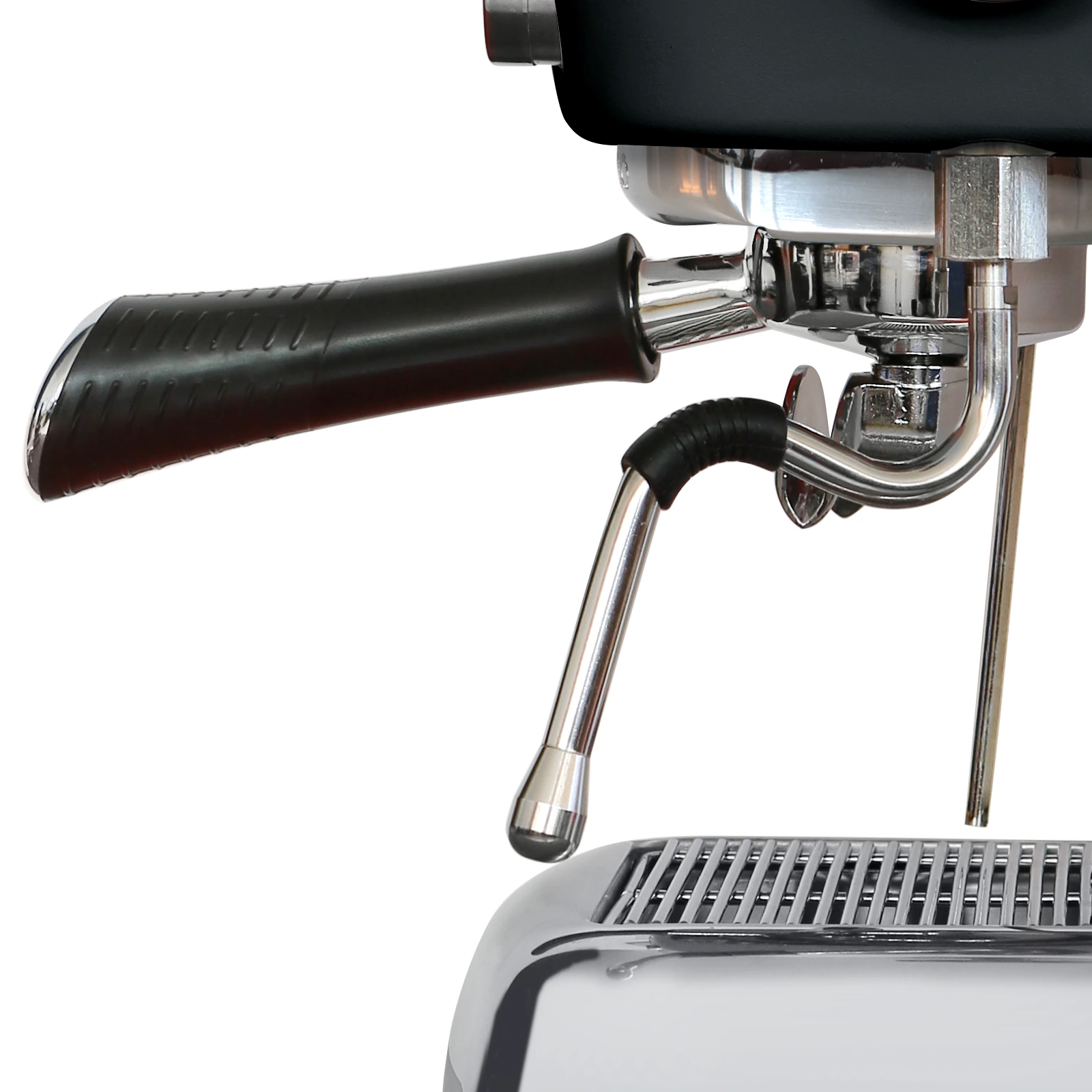 Side view of the „Ascaso“ Dream ONE steam wand and portafilter handle