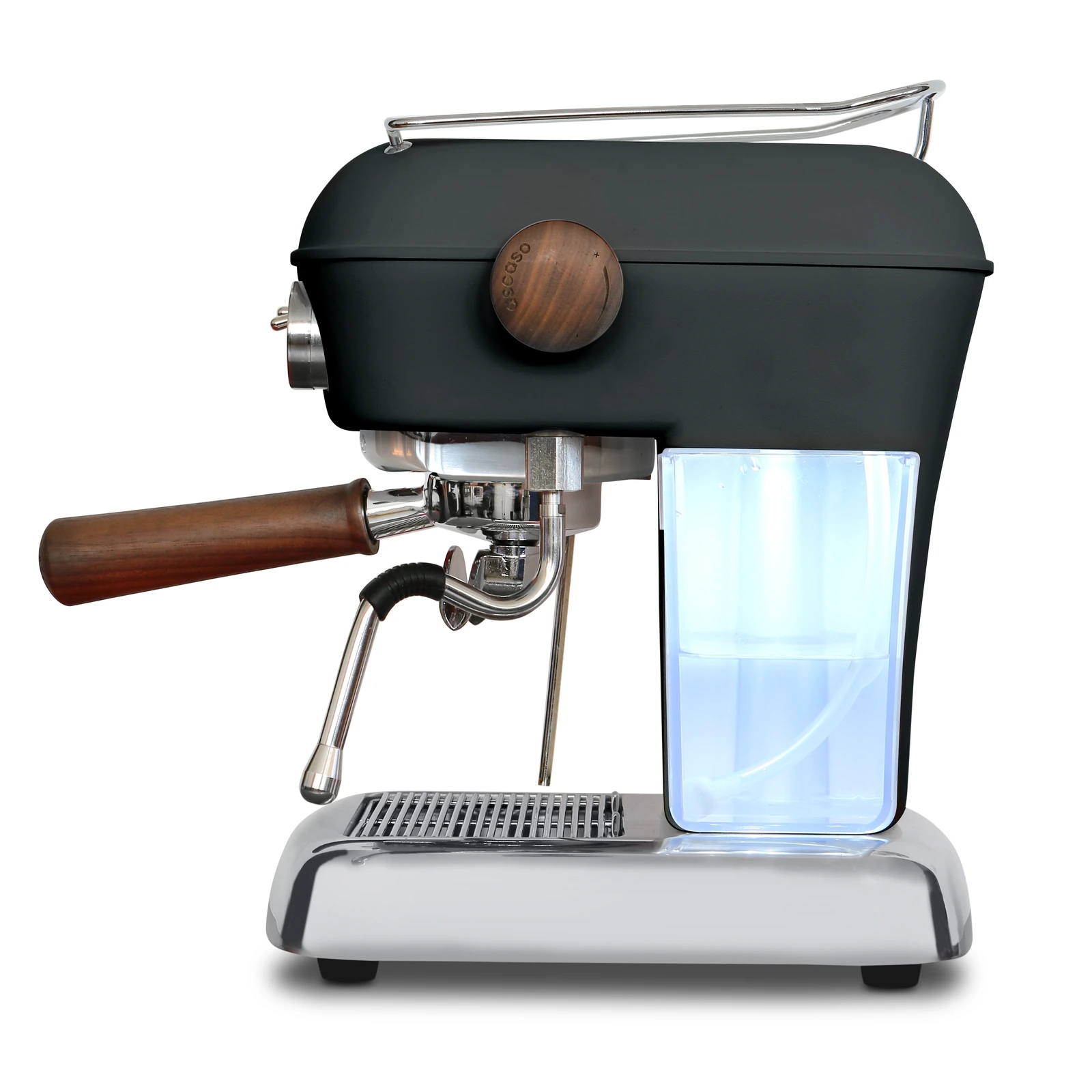 Anthracite „Ascaso“ Dream PID from the side: illuminated 1.3 L water tank