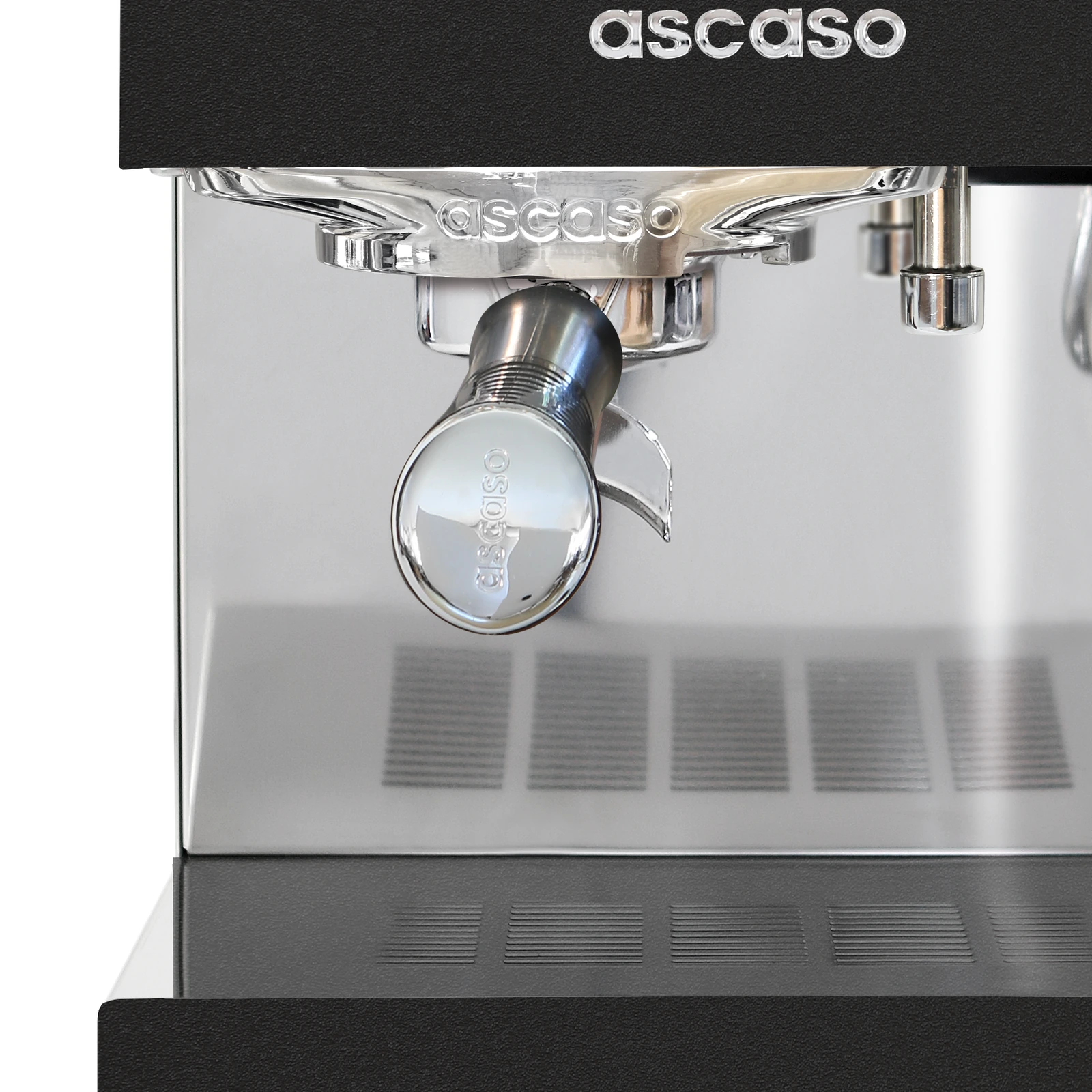Black „Ascaso“ Steel DUO: brew group and portafilter
