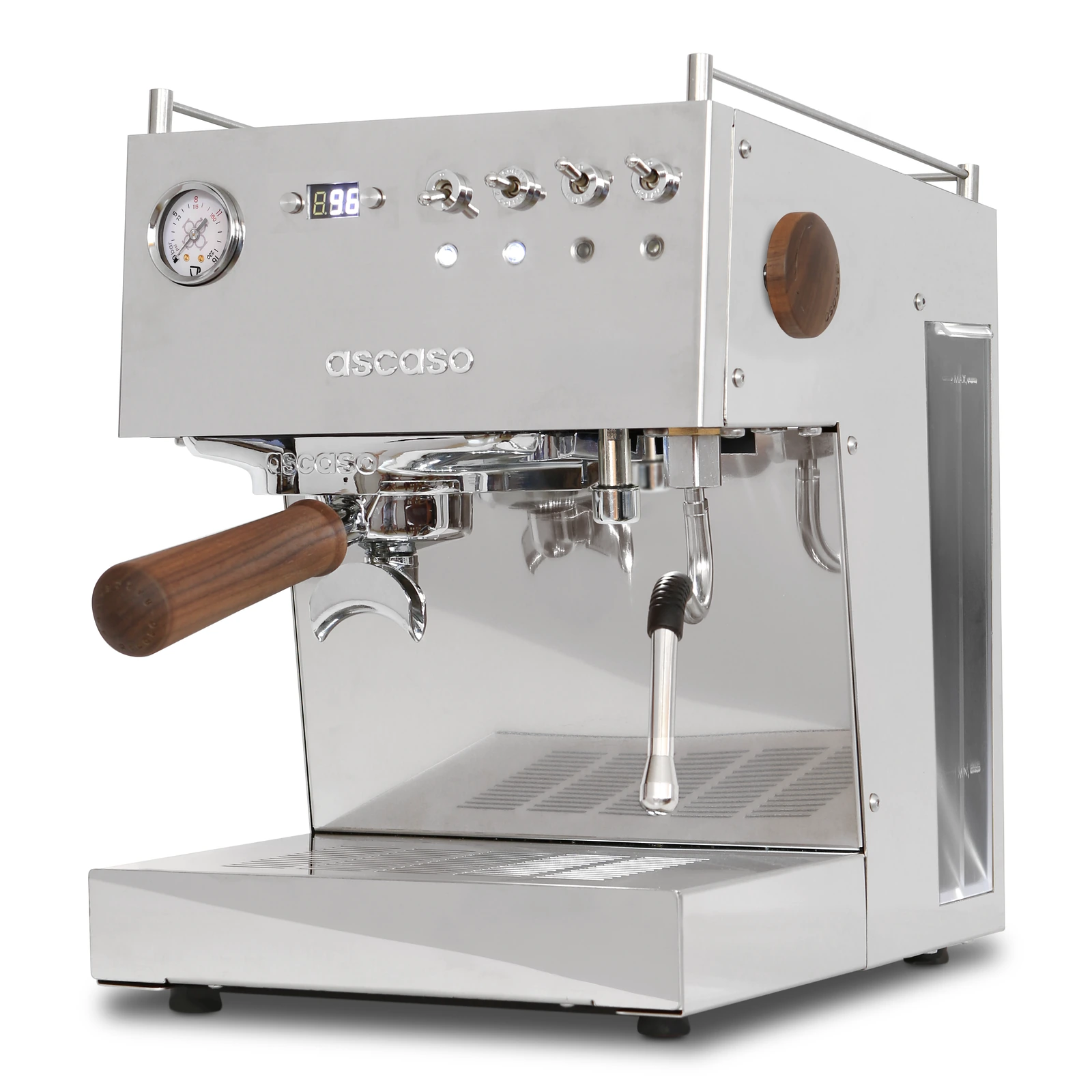 Stainless steel „Ascaso“ Steel DUO PID from the front and side