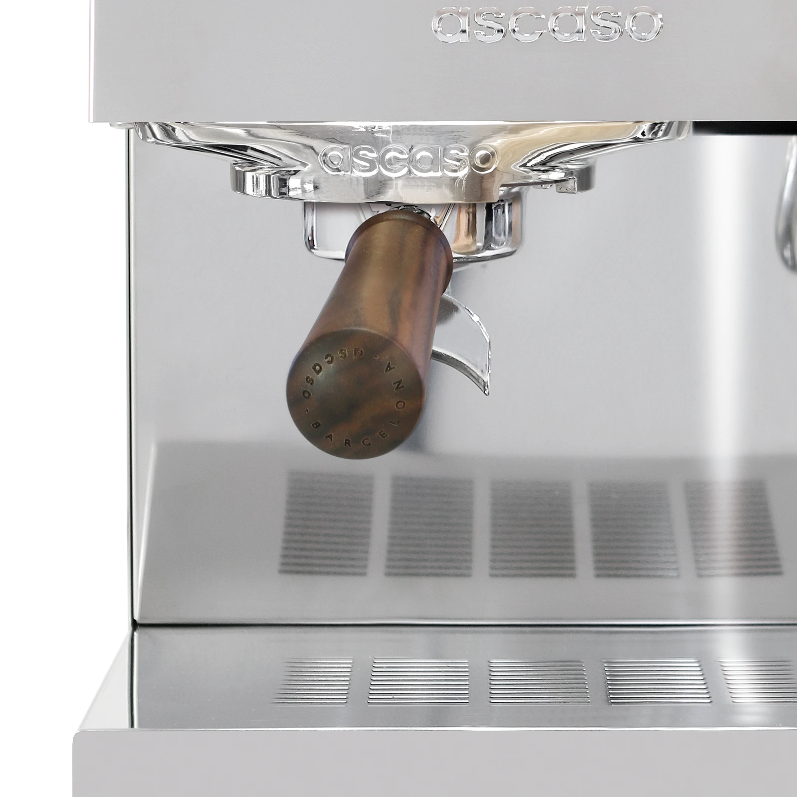Stainless steel „Ascaso“ Steel UNO PID: brew group and walnut-handled portafilter