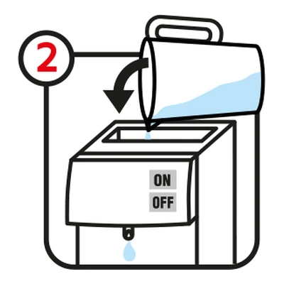Step 2: the solution goes into the machine tank