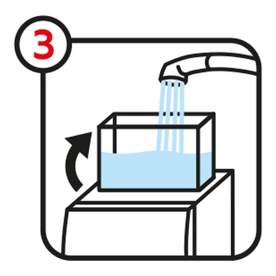 Step 3: the tank is rinsed