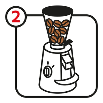 Step 2: the hopper is refilled with beans