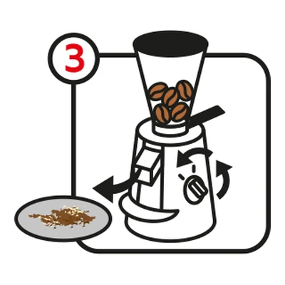 Step 3: the grinder runs for a few seconds