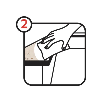 Step 2: wiping the surface with a clean cloth