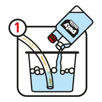Step 1: the frother suction tube is dipped in the solution