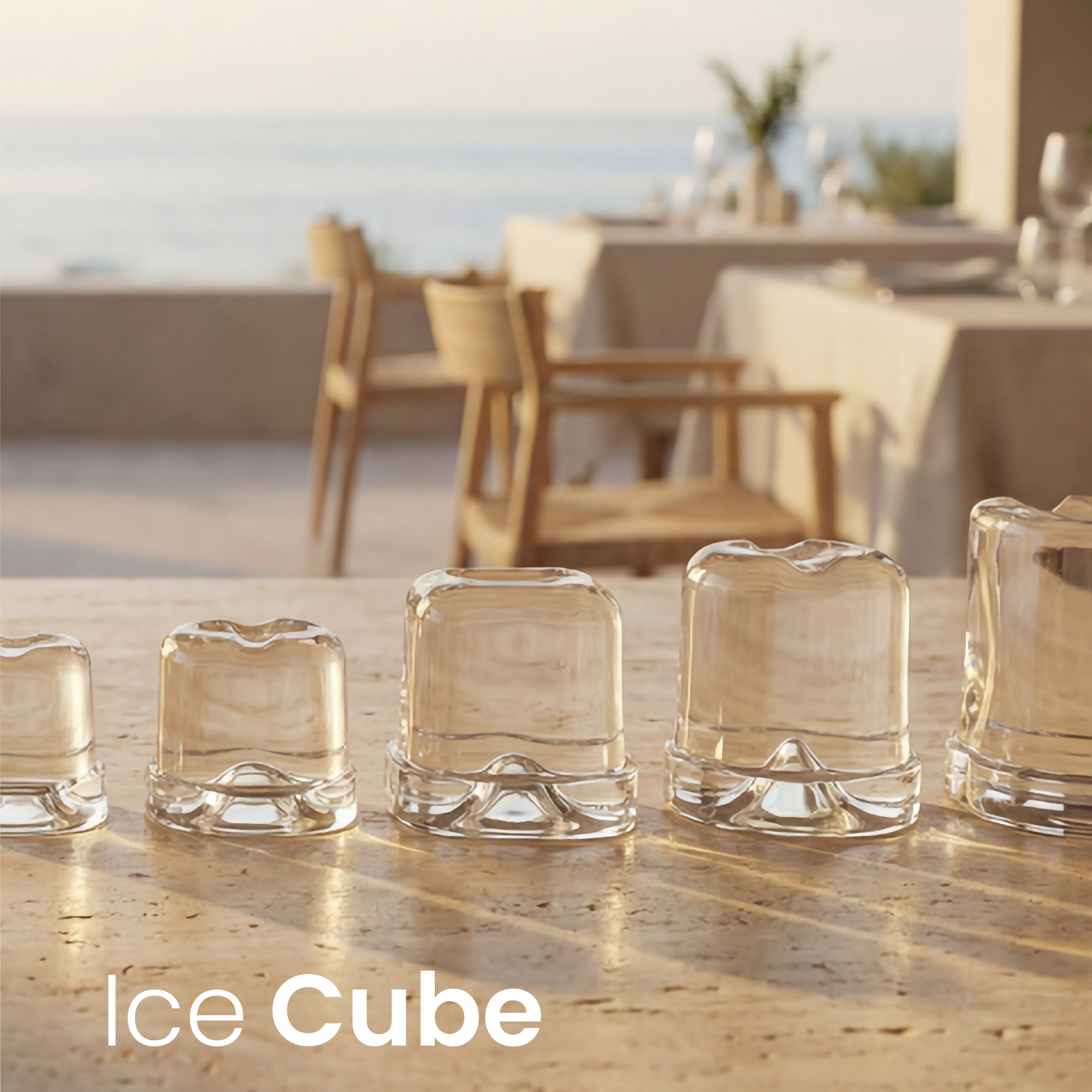 „Brema“ ice cubes on a bar counter