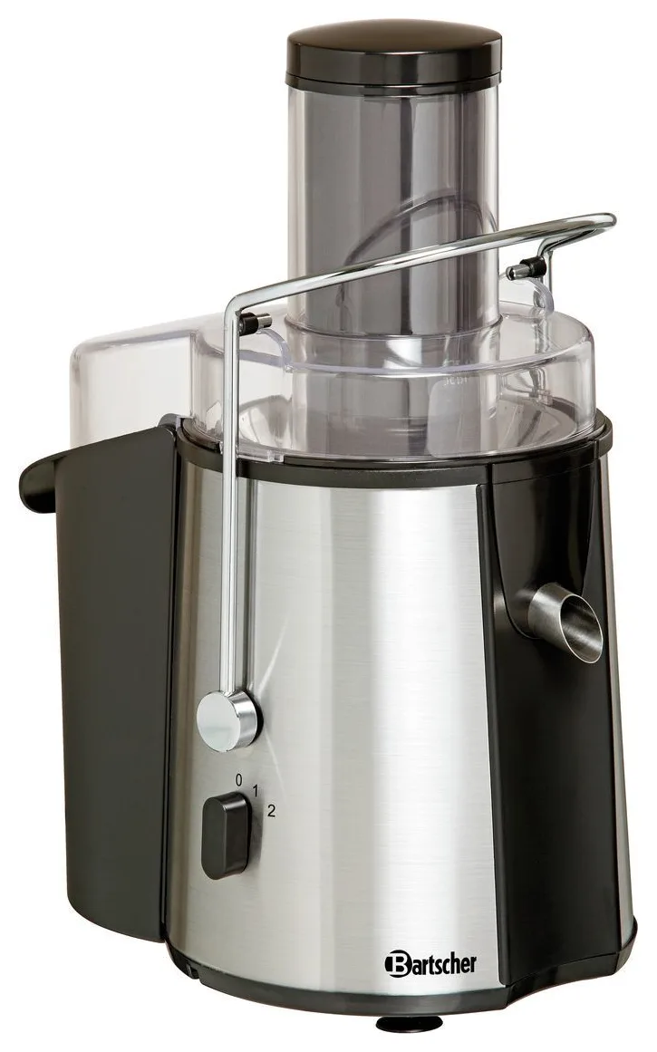 Centrifuginė sulčiaspaudė „Bartscher“ Top Juicer su stūmikliu tiekimo angoje ir fiksavimo lanku ant dangčio