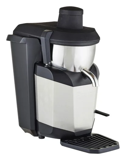 „Santos“ #50 centrifugal juicer with its pulp container and drip tray