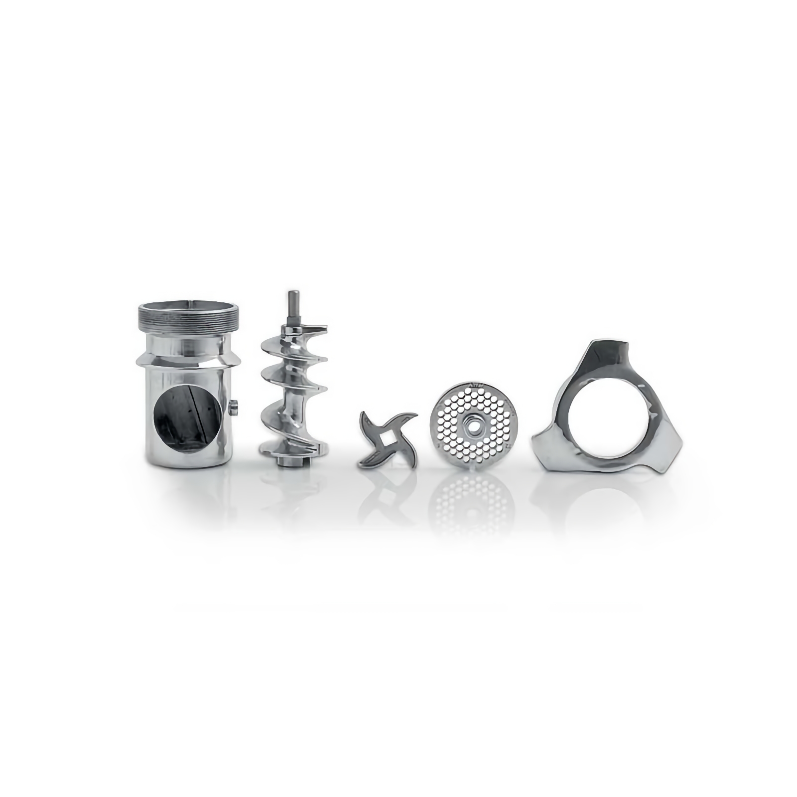 Enterprise #22 stainless steel mincing head parts: barrel, screw, knife, plate and ring nut