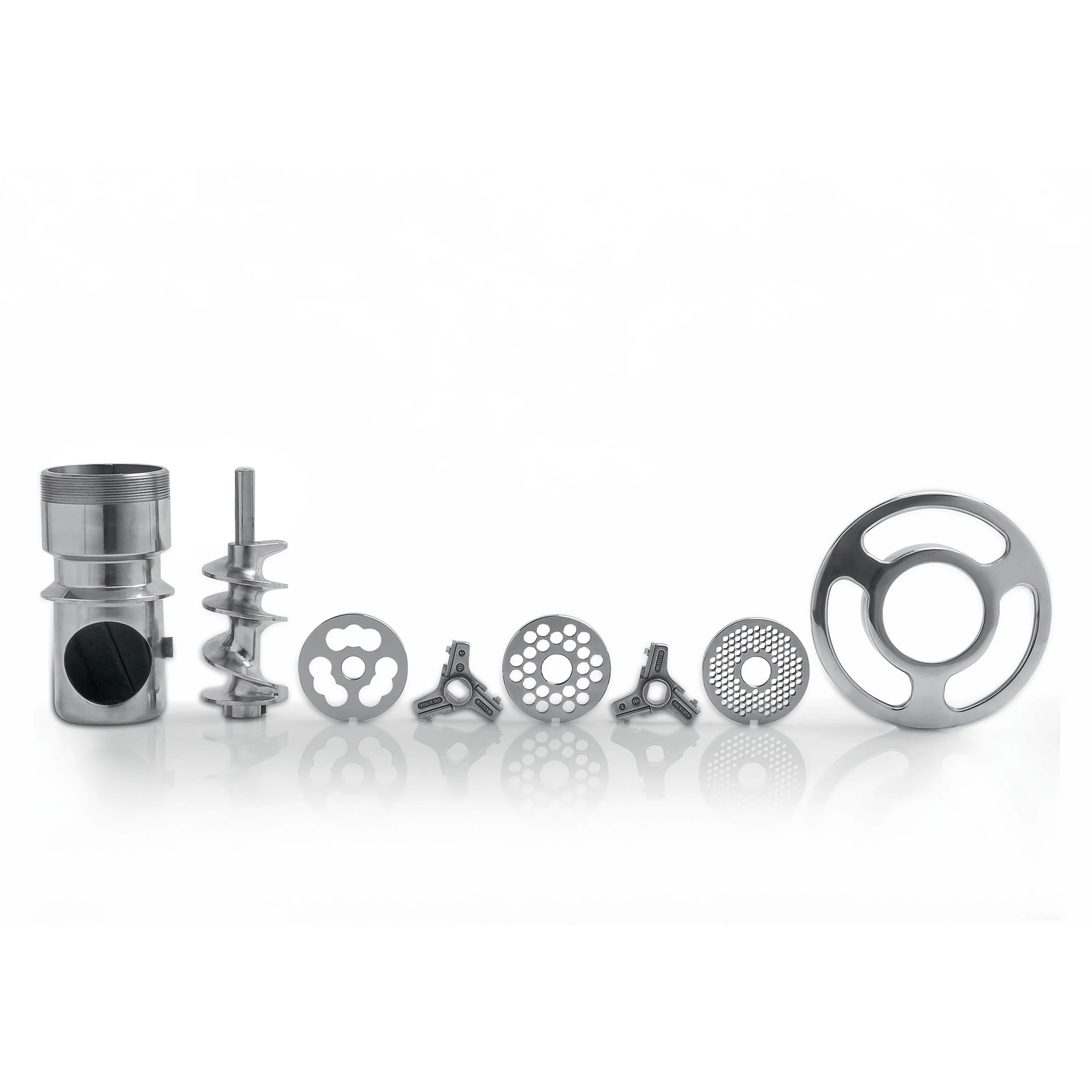 „Fama Industrie“ TI 32 R Unger head parts: barrel, screw, three plates, two knives and ring nut