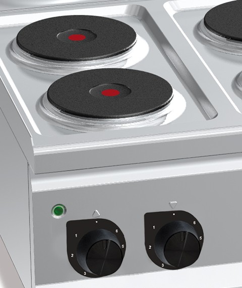 Cast iron hotplates and 6-position switches