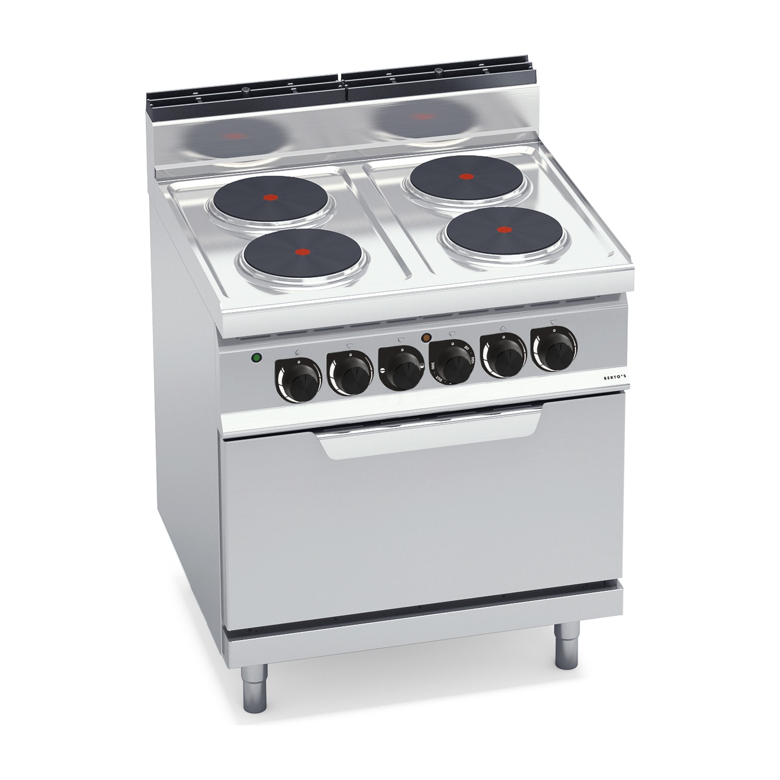 4-plate electric cooker with electric oven „Berto's“ HIGH POWER E7P4+FE